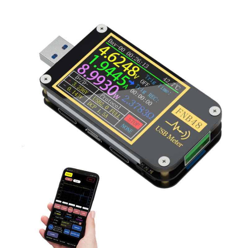 FNB48 USB Tester Voltmeter Ammeter bluetooth APP Tester Current and Voltmeter USB Tester With USB-A/