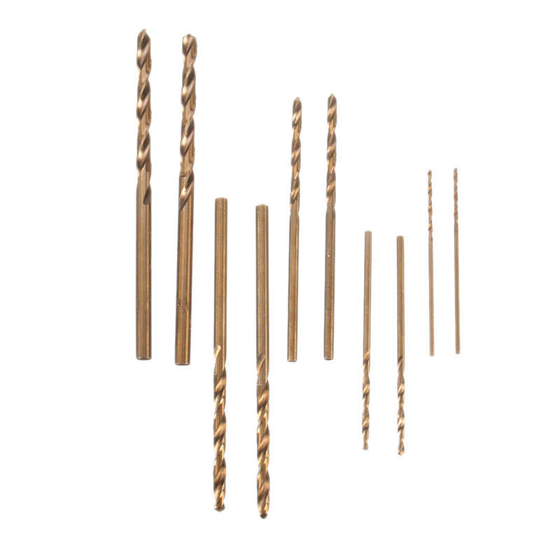 Drillpro 10pcs HSS M35 Cobalt Twist Drill Bit Set 1/1.5/2/2.5/3mm High Speed Steel Drill Bits