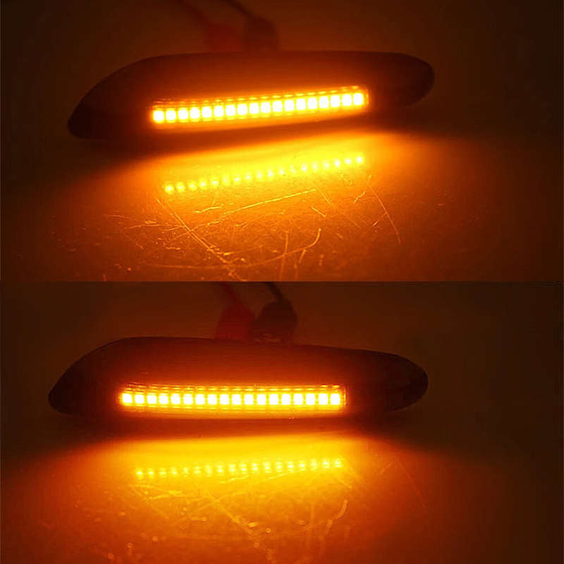 Pair Amber Flowing Water LED Turn Signal Side Marker Light for BMW 3 Series E36 E46 E90 E91 1 Series