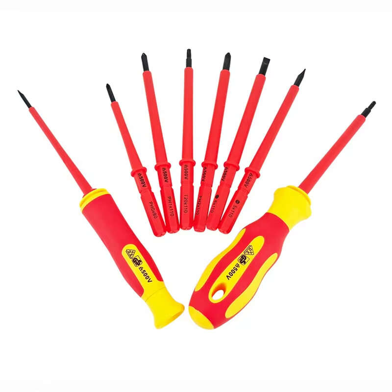 10 in 1 Insulated Screwdriver Set Home Maintenance Electrician Kit Anti Electric Red Ergonomic Handl