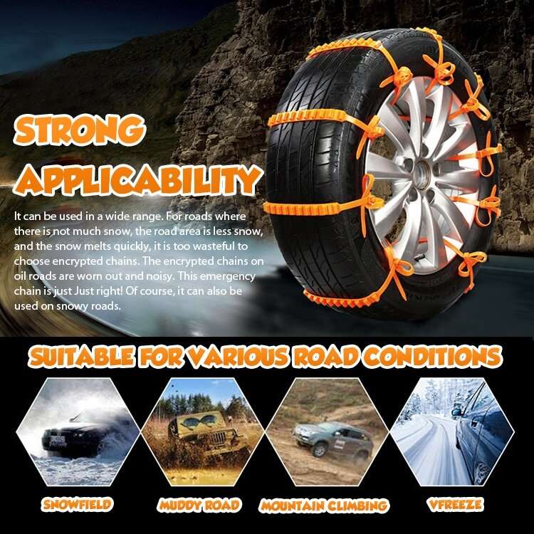 10Pcs Car Winter Tire Wheels Snow Chains Snow Tire Anti-skid Chains Wheel Tyre Cable Belt Winter Out