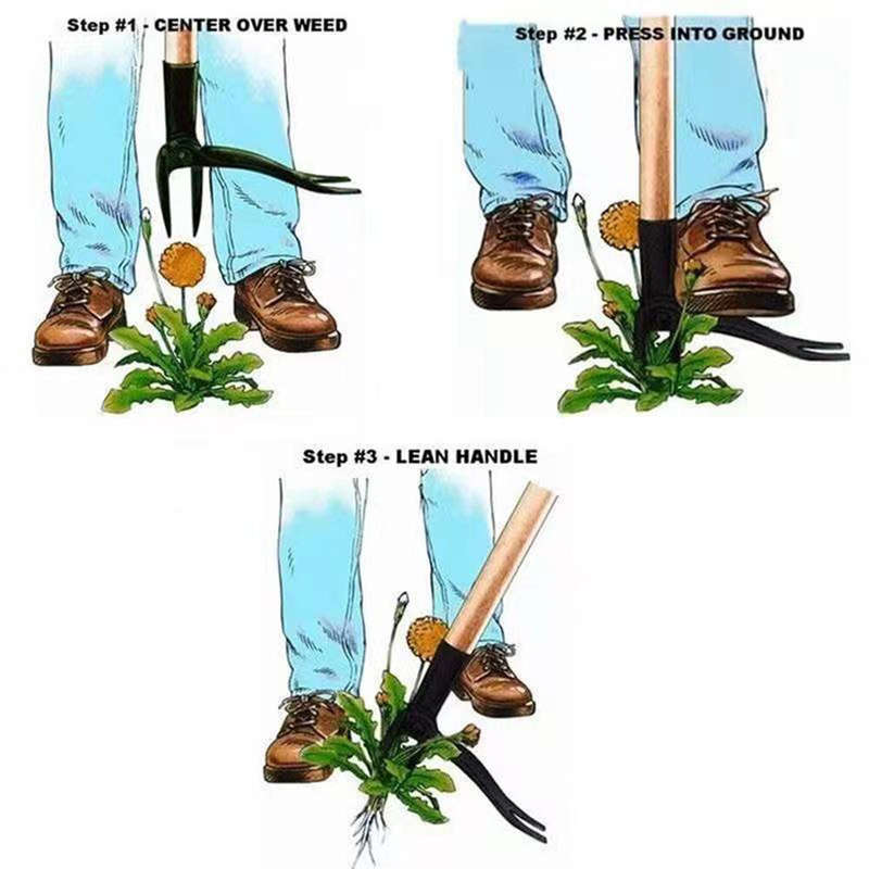 Stand Up Weed Puller Hand Operated Deep Root Removal Tool Easy to Use Ideal for Garden Lawn Maintena