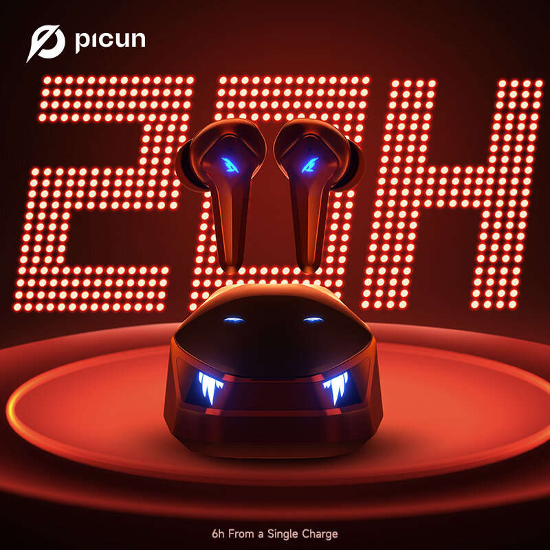 Picun V1 Gaming Earbuds TWS bluetooth 5.3 Earphone 15ms Low Latency with 2.4Ghz Dongle 3D Stereo Sur