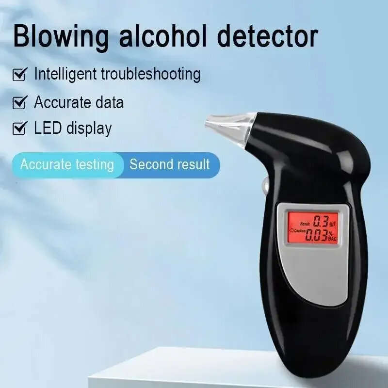 Portable LED Digital Display Alcohol Tester Accurately Test LCD Backlight Display Sound Alert 0.1 Ac