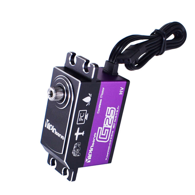 YIPINSERVO G25 25kg 7.4V High Speed Voltage Steel Gears Waterproof Coreless Low Profile Servo for 1/
