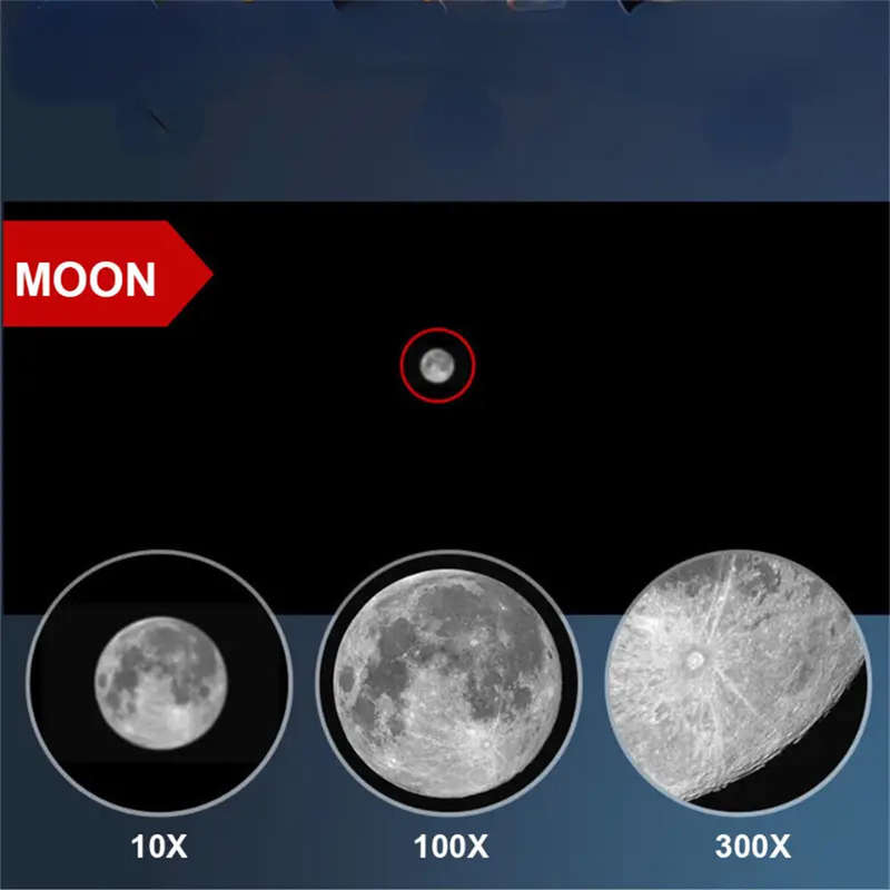 10-300x Zoom Mini Extendable HD Portable Monocular Telescope Manual Focus Long Range High Definition