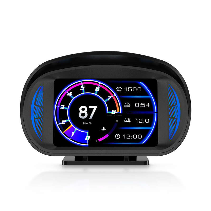 P2 HUD OBD2 Display Head Up Display Car with Slope Meter GPS Speedometer RPM Gauge On-board Computer