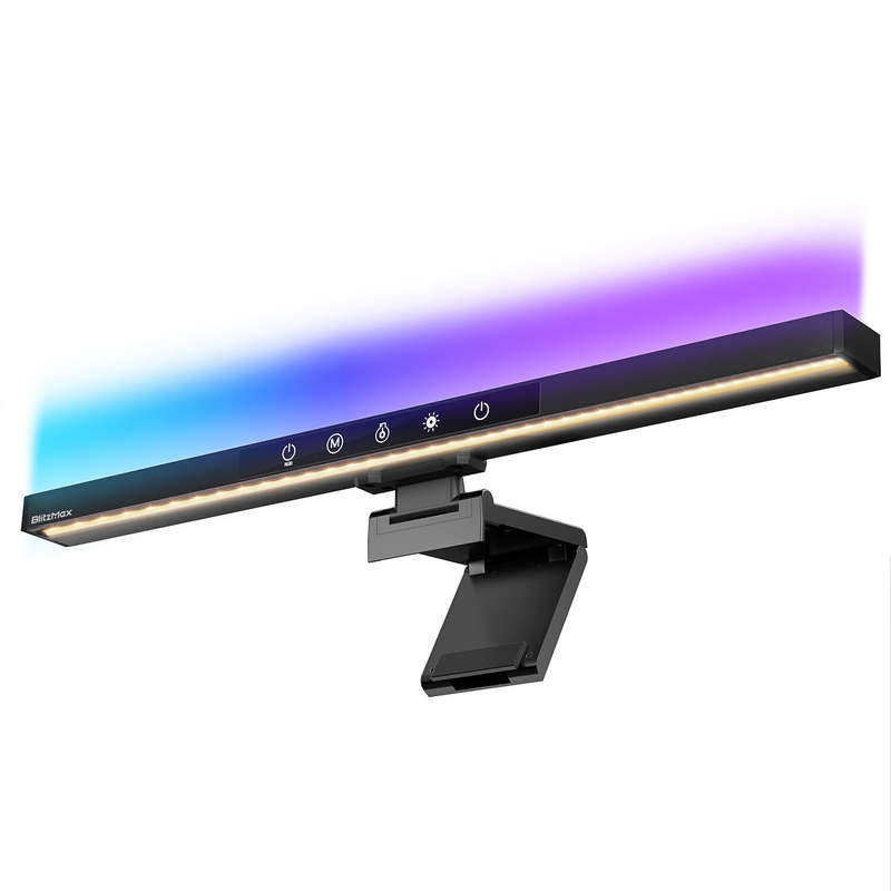 BlitzMax BM-CS1 RGB Monitor Light Bar Asymmetric Forward Projection Design & Anti-Glare Design For G