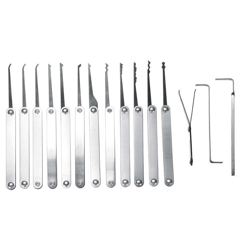 19PCS Locksmith Practice Lock Set with 4 Transparent Padlocks and 15 Precision Tableting Tools Sprin