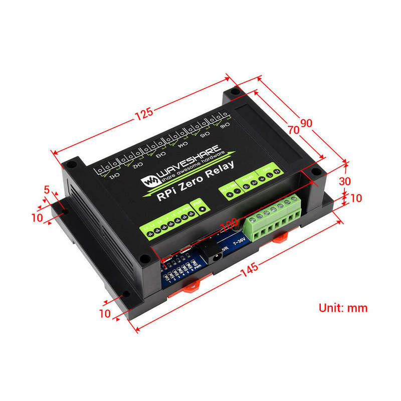 Raspberry Pi Zero WH Industrial Grade 6-CH Relay Module RS485 CAN Expansion Board Optocoupler Isolat