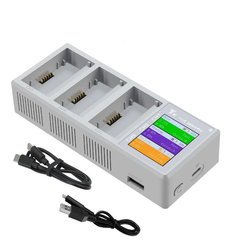 YX 3-in-1 Intelligent Fast Charging Hub Screen Digital Display Batteries Charger USB Housekeeper for