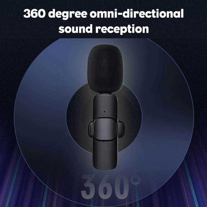 Bakeey A3 Wireless Lavalier Microphone Low Latency Portable Audio Video Recording Plug-Play Lapel Ty