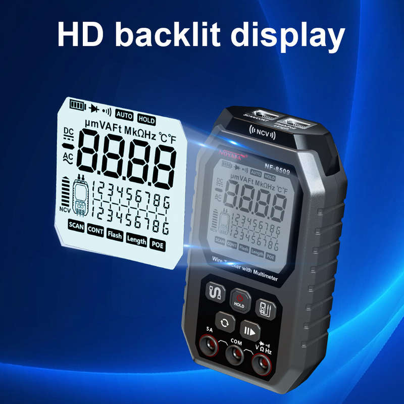 NOYAFA NF-8509 New 2 in 1 Network Cable Tester for NCV AC DC LCD POE Test Length Wiremap Tracker Too