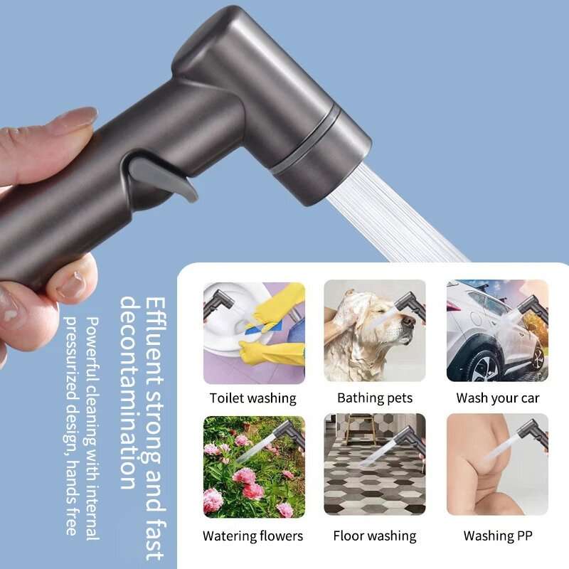 Toilet High Pressure Bidet Spray Gun Water Jet Handheld Bidet Sprayer Toilet Cleaning Hygienic Showe
