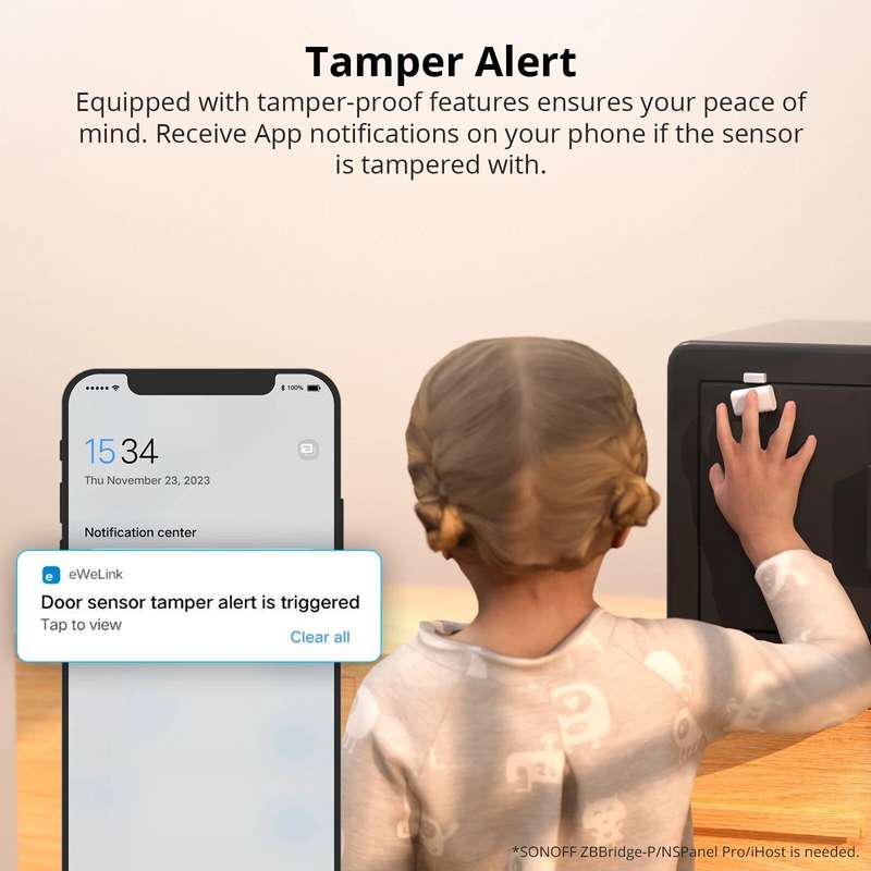 SONOFF SNZB-04P Zigbe Door Window Sensor Tamper Alert Smart Scene Remote Control Smart Home ZHA Work