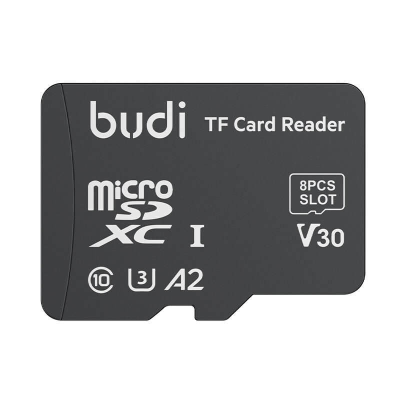 Budi CP580 TF Card Reader with TF Card Appearance Design 8 TF Cards Stroage Slots Support 480Mbps Hi