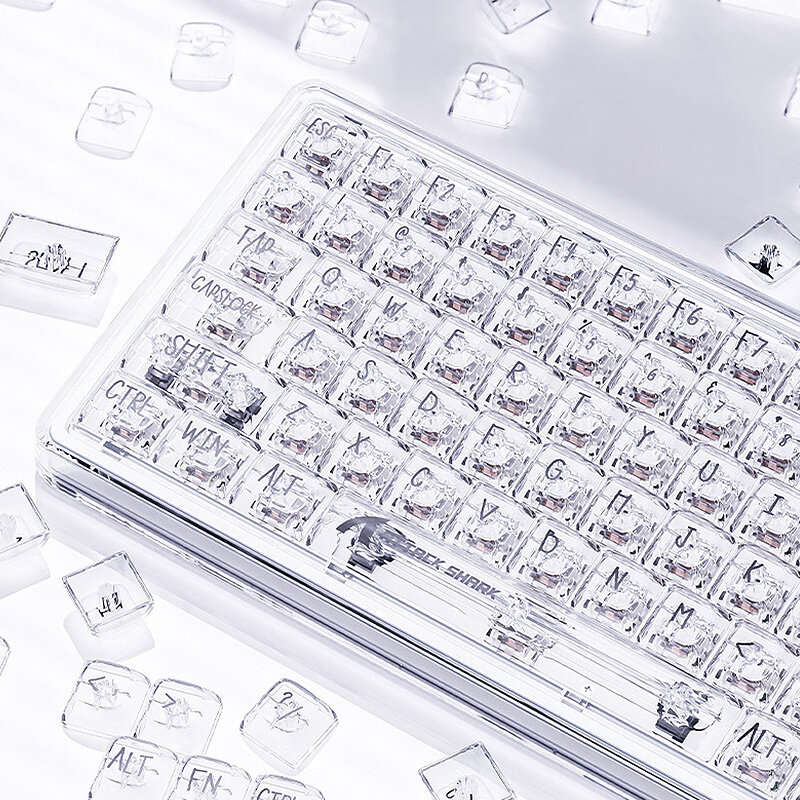 Attack Shark K75 81 Keys Transparent Mechanical Keyboard Wired RGB Hot-Swappable Dual ISSP Sound Dea