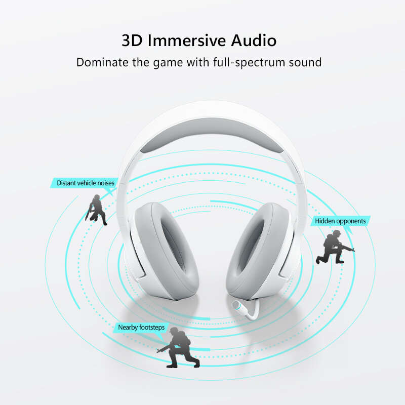 Picun BG-01 Wireless bluetooth 5.3 Headphone 40mm Dynamic 3D Subwoofer Low Latency Gaming Heaphone w