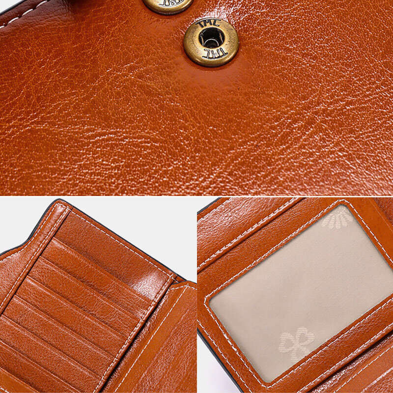 Sendefn Retro Fashion Rfid Multi-Card Slots Genuine Leather Phone Wallet Bag