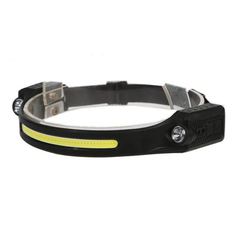 2*XPE 1*COB LED Headlamp Sensor 5 Modes Type-C Rechargeable Headlight Outdoor Flashlight Torch