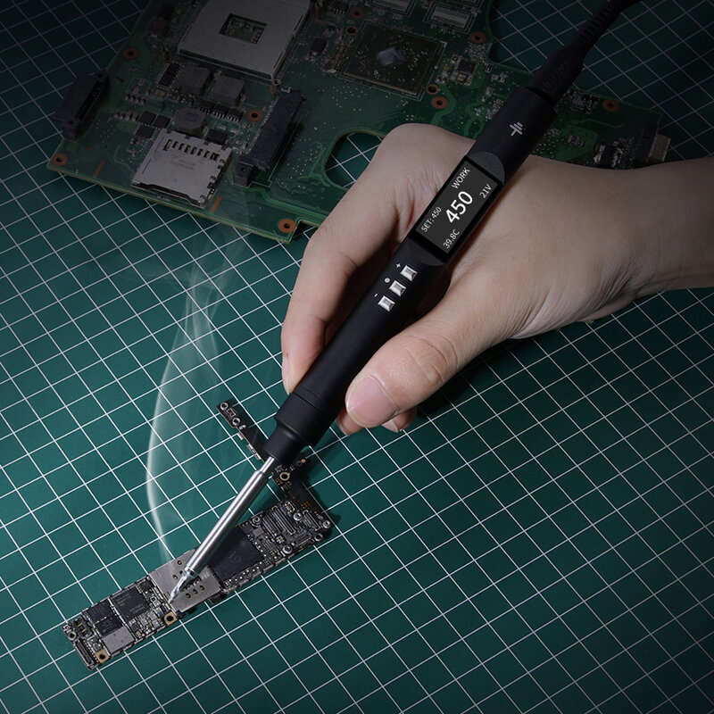 PTS200 T13 100W PD3.0 Smart Soldering Iron CNC Metal Housing Software Upgradeable Programing Compati