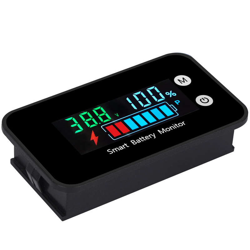 LiFePO4 Lithium Battery Monitor IPX7 Waterproof with Bracket Color Display 7-100V for Car Motorcycle