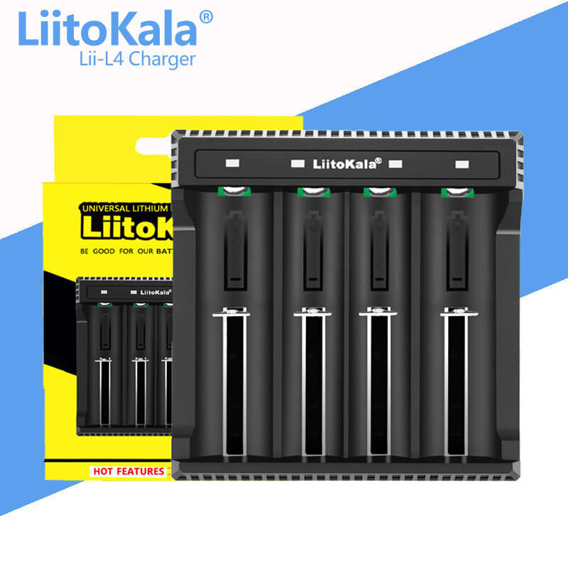 LiitoKala Lii-L4 3.7V 18650 Charger Li-ion Battery USB Independent Charging Portable High Power Disc
