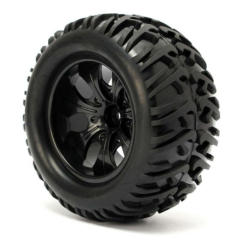 4PCS Wheel Rim & Tires HSP 1:10 Monster Truck RC Car 12mm Hub 88005
