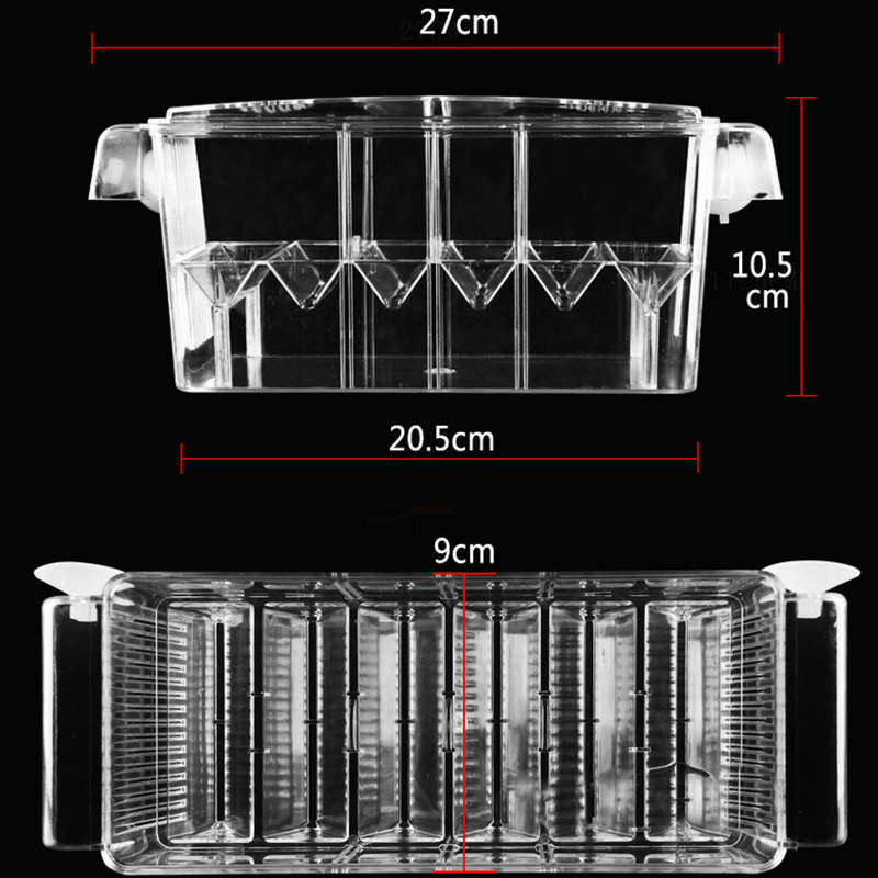 10.6inch Aquarium Tank Transparent Fish Breeding Isolation Incubator Fish Hatchery
