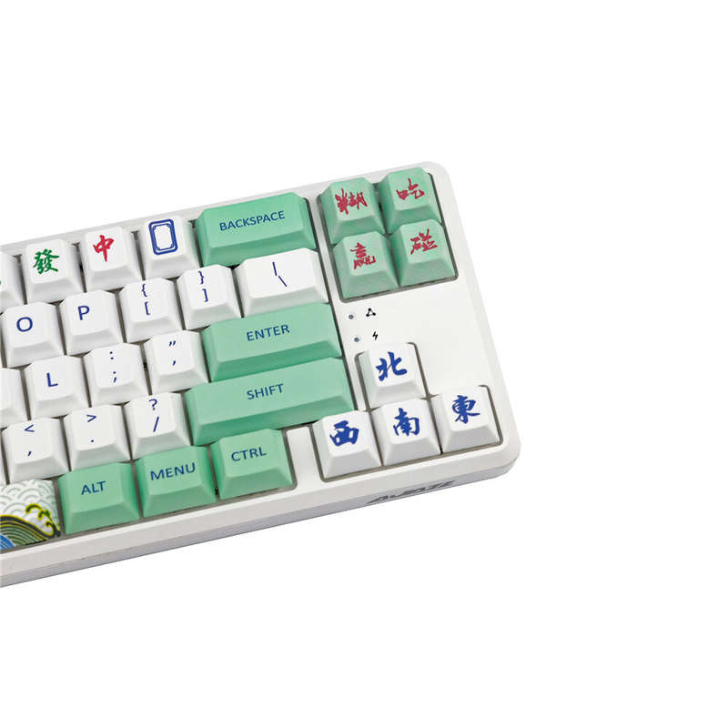 128 Keys Mahjong Keycap Set Cherry Profile PBT Sublimation Keycaps for Mechanical Keyboard