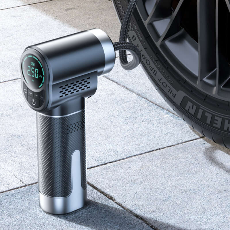 Portable 60W Electric Cordless Air Pump High Pressure 17 Cylinders Car Inflatable Pump with LED Ligh
