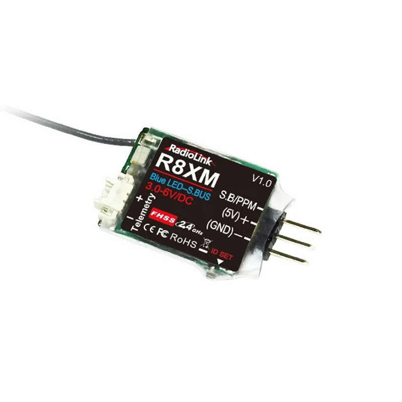Radiolink R8XM 2.4GHz 8CH FHSS SBUS/PPM Mini Receiver Built-in Telemetry 4000M Control Distance for