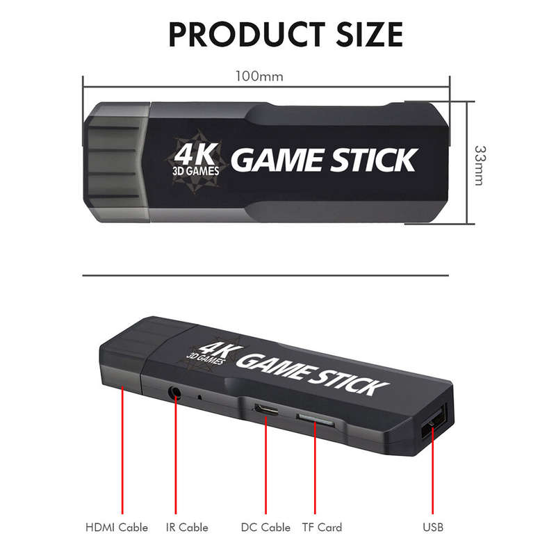 Ampown GD10 Retro TV Game Console 128G 4K 60fps HD HDMI Output Ultra Low Latency TV Game Stick 2.4G