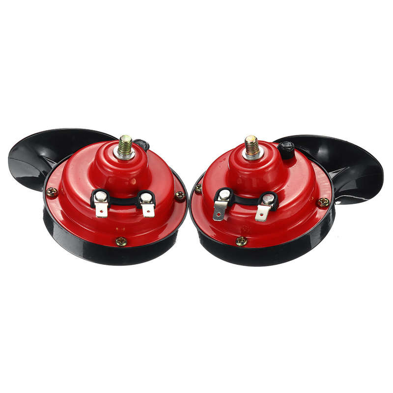 12V Loud Air Horn Waterproof High Low Dual Tone For Motorcycle Car Van Boat Siren Twin Lorry Red Bla