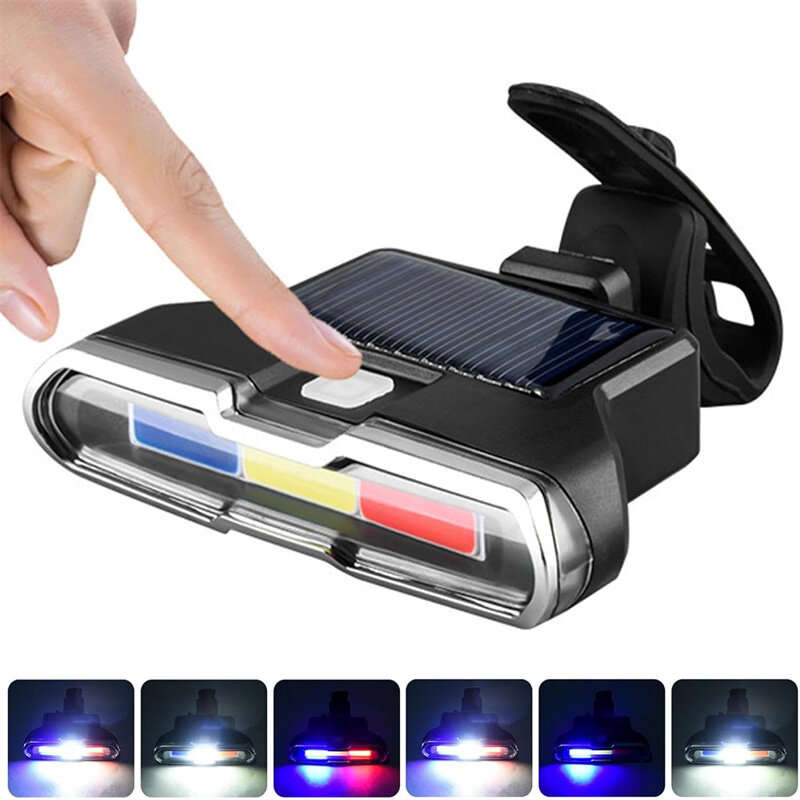 Bikight Solar Bike Taillight 300mAh Battery 7 Light Modes Type-C Charging IPX7 Waterproof Bicycle Re
