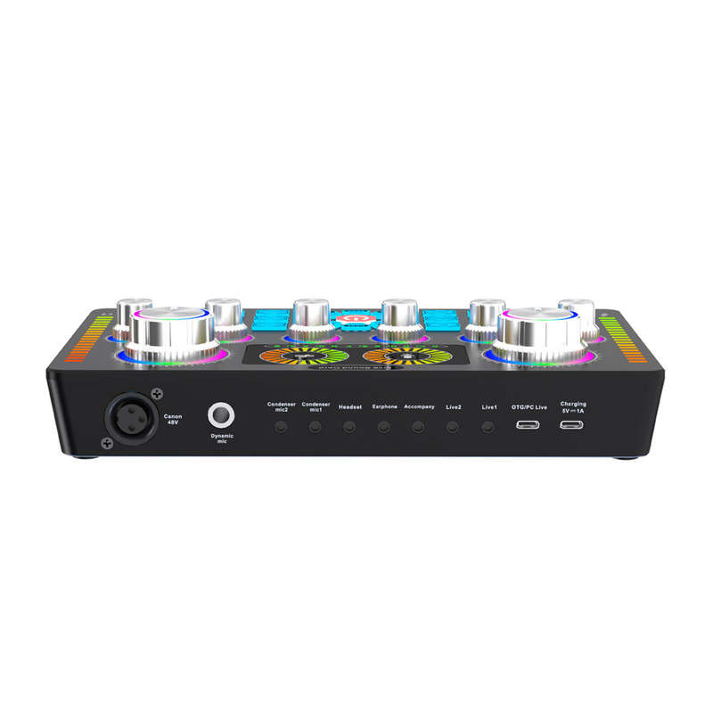 Q7 Live Sound Card Sound Mixer Podcast Karaoke Home Studio Record Professional Soundcard bluetooth M
