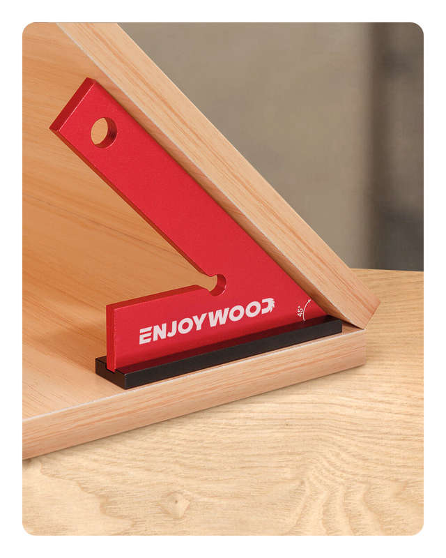 ENJOYWOOD Aluminum Alloy Miter Square with Base 45 Degree Right Angle Ruler Miter Angle Corner Ruler