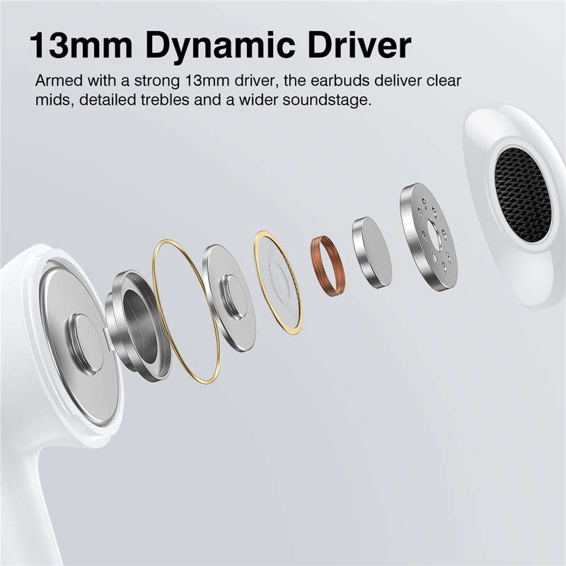Tranya F4 TWS Wireless Earbuds bluetooth Earphone Low Latency Game Mode 4 Mic Clear Calls 13mm Drive