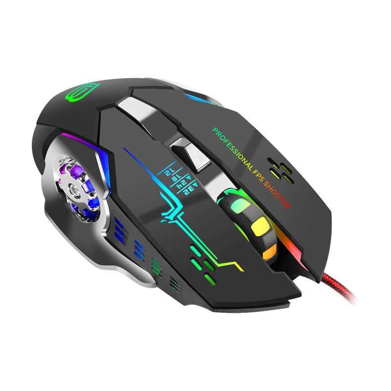 BAJEAL G8 Wired Mouse 3200 DPI USB Game 6D Macro Definition Programming Luminous Mechanical Gaming M