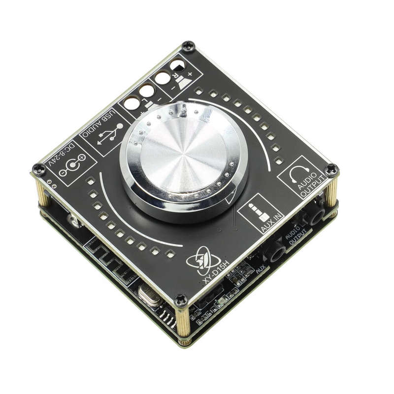 XY-D15H DC8-24V Stereo BT Audio Amplifier Board Module Digital Amplifier with Spectral Volume 2X10W/