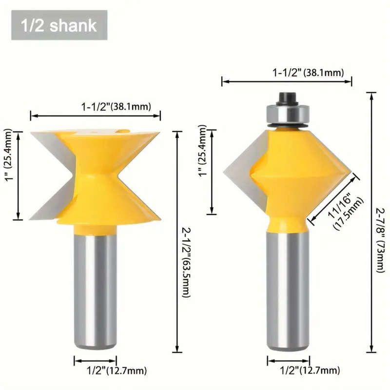 90 Degree Edge Banding Assembly Router Bit 45 Gauge Steel Tungsten Steel Carbide Material Woodworkin