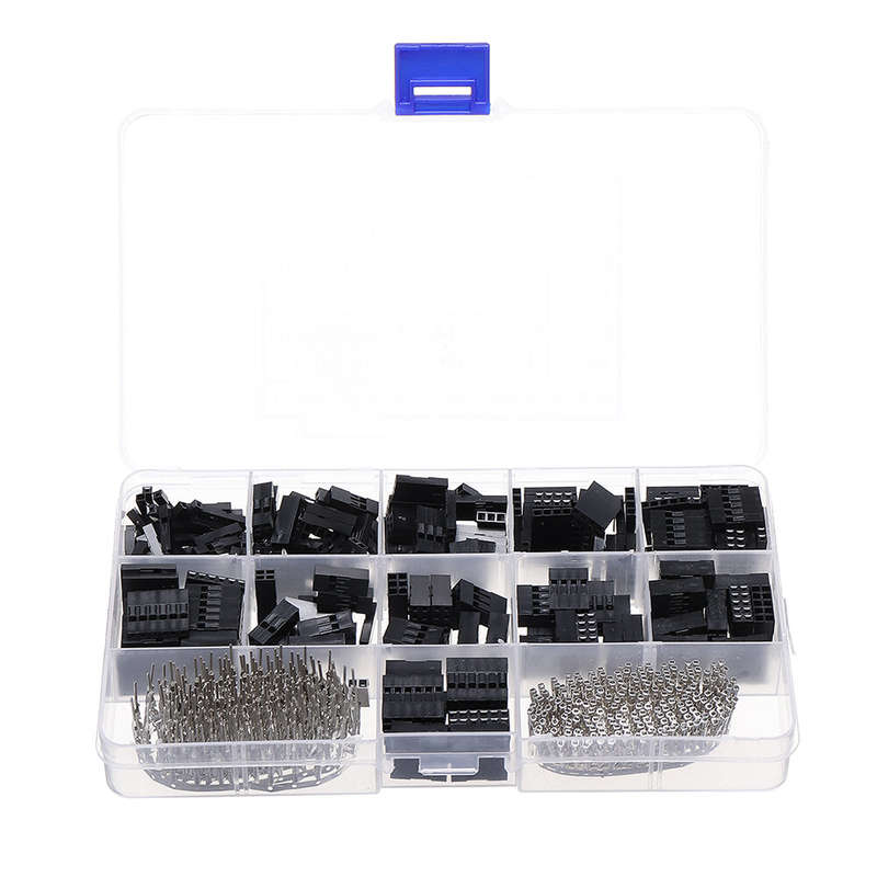 620pcs Dupont Connector 2.54mm Dupont Cable Jumper Wire Pin Header Housing Kit Male Crimp Pins+Femal