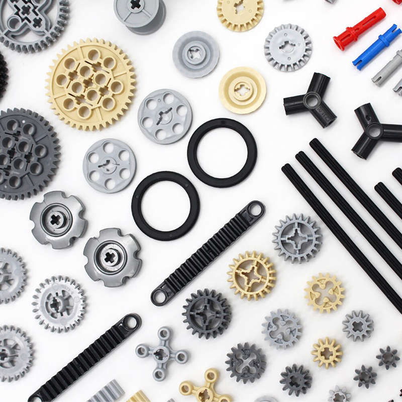 116pcs Technic Tech Accessories Set 9686 Gear Axle Pin Small Track Mixed Parts Bricks Building Block