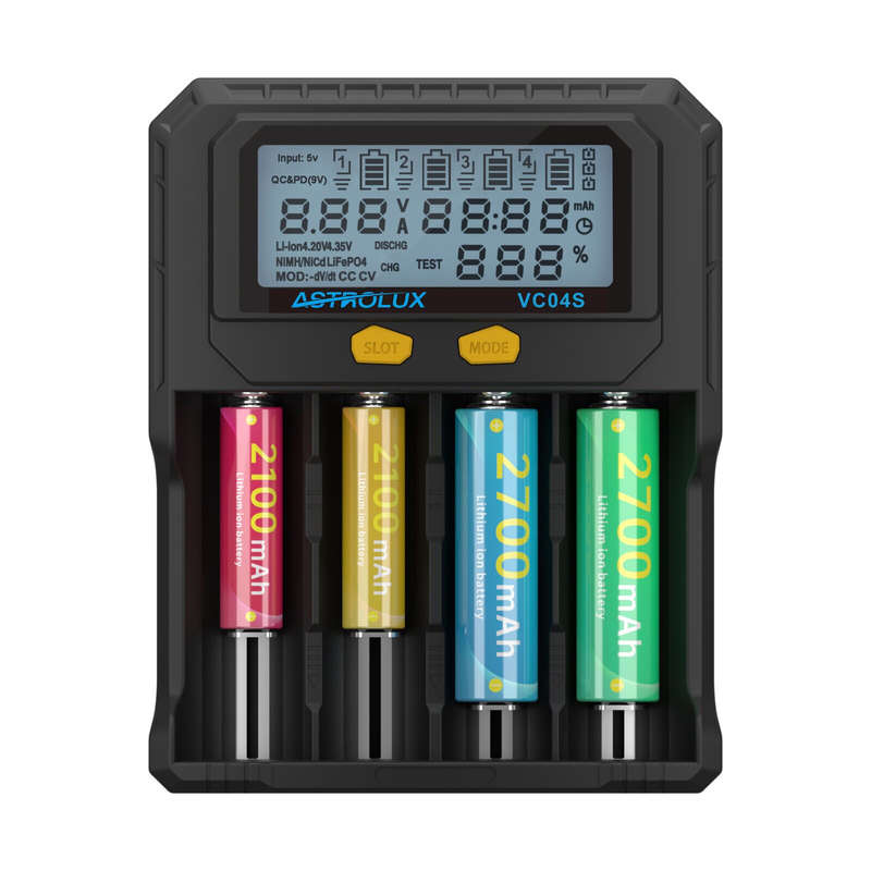 Astrolux VC04S Type-C Input Quick Smart Battery Charger LCD Display Intellegent Flashlight Charger 4