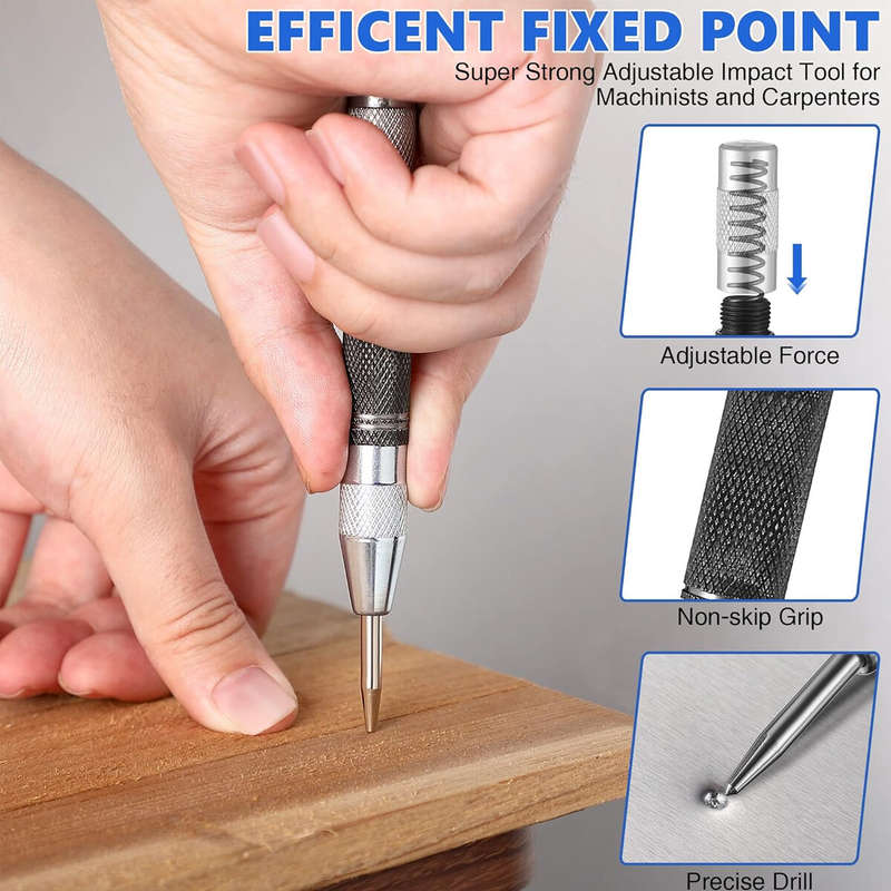 8 Pack Carpenter Pencil Set with Deep Hole Marker Built-in Sharpener and Carbide Scribe Marking Tool