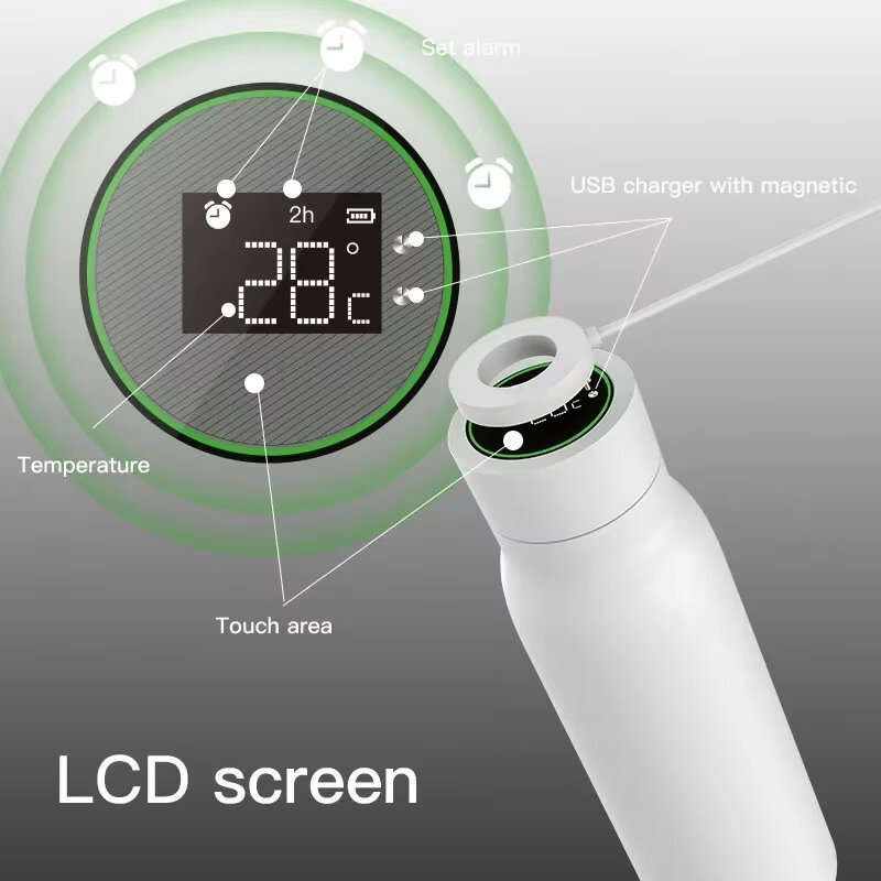 Tuya bluetooth Smart Thermos Bottle Water Cup 600ML LCD Temperature Display Water Consumption Record