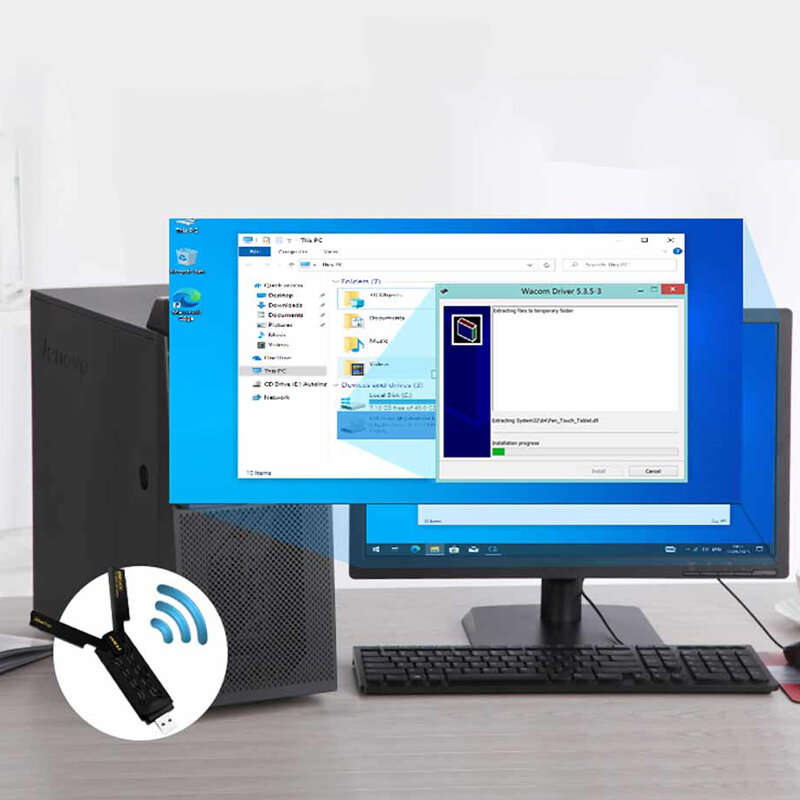 FENVI AX5400 WiFi 6E USB Adapter Dongle Tri Band 2.4G/5G/6GHz USB3.0 WiFi 6 Network Card with 2*2dBi
