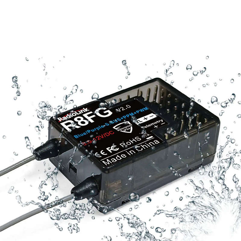 Radiolink R8FG V2.1 2.4GHz 8CH Dual Antenna Built-in Gyro Long Range RX RC Receiver for RC Car Boat
