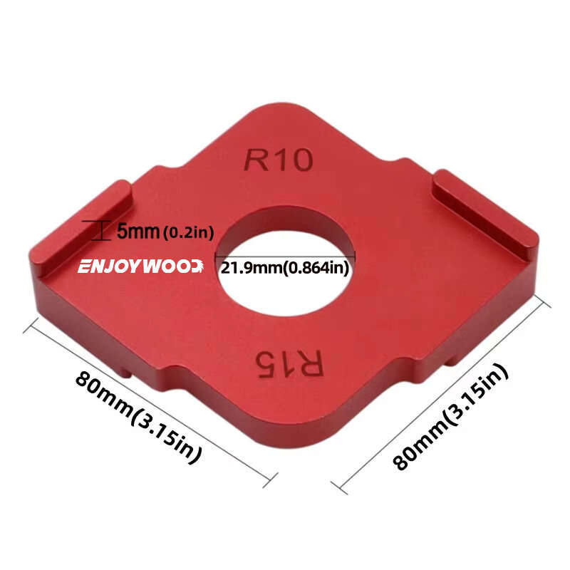ENJOYWOOD 3PCS Aluminum Router Corner Jig Set R5-R30 6 in 1 Precision Woodworking Corner Templates E