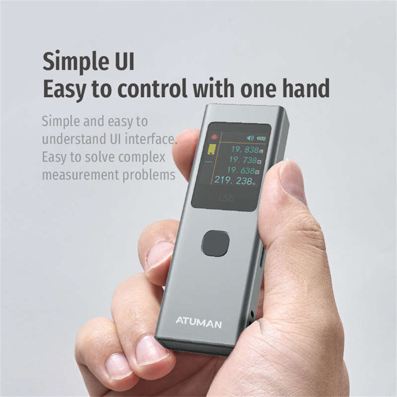 ATUMAN 3In1 LS6 Laser Distance 40m Range Measuring Instrument 300mAh Battery TFT Color Display 17+ F